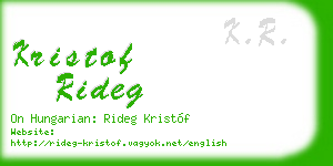 kristof rideg business card