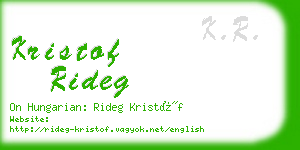 kristof rideg business card